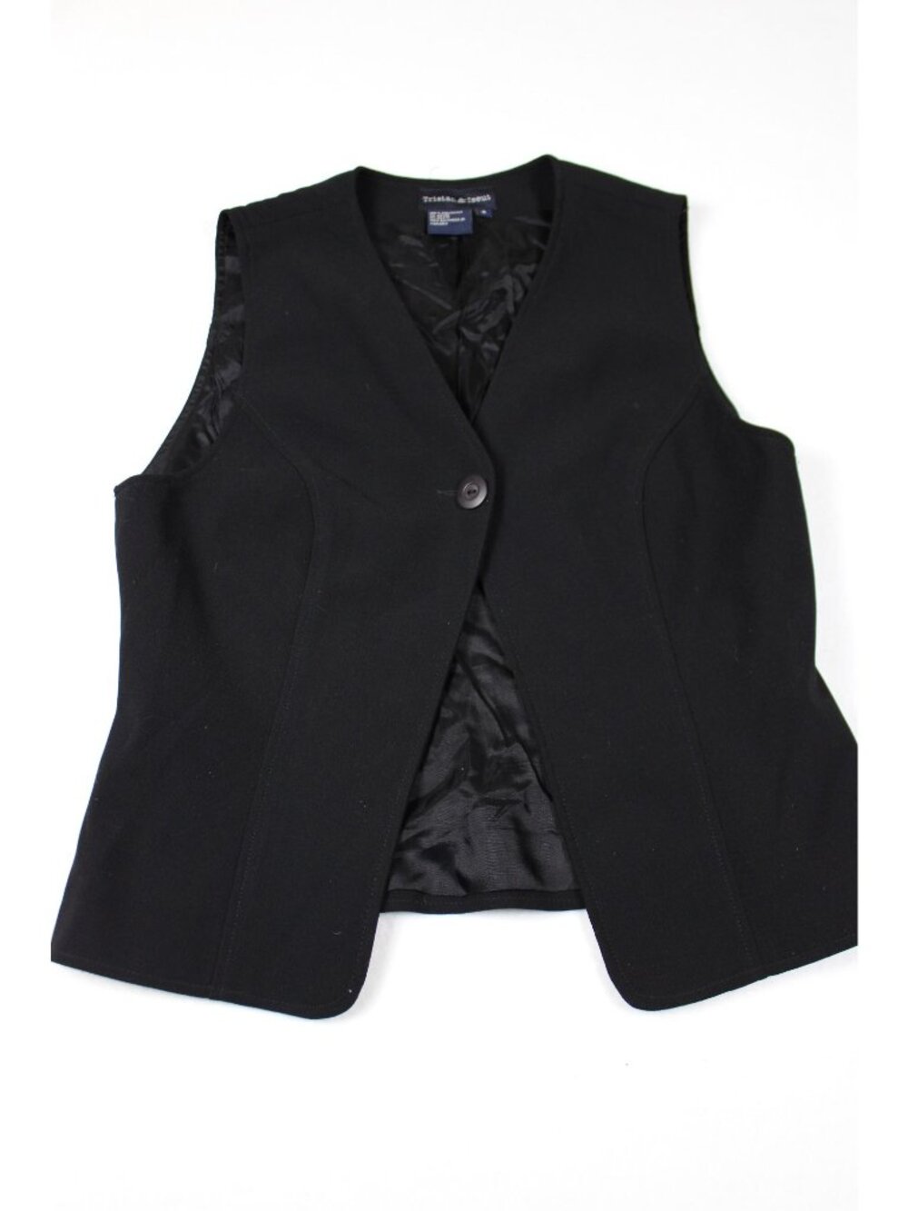 Tristan & Iseut Womens Black Buttoned Vest Size 8
